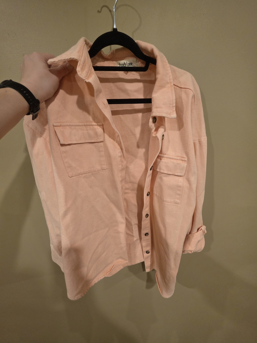 Peach Love California Peach-Orange Button Down Shirt